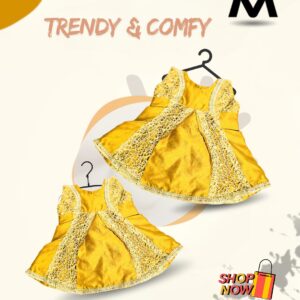 Yellow shiny beautiful frock