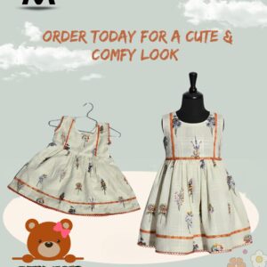 Floral with embroidered fabric very soft stylish frock