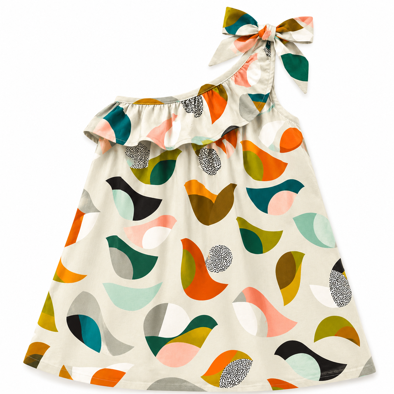 A Line Dress with One-Shoulder neck