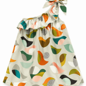 A Line Dress with One-Shoulder neck