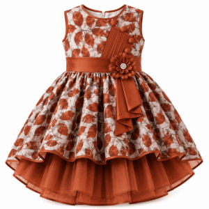 Autumn floral girls' party dress