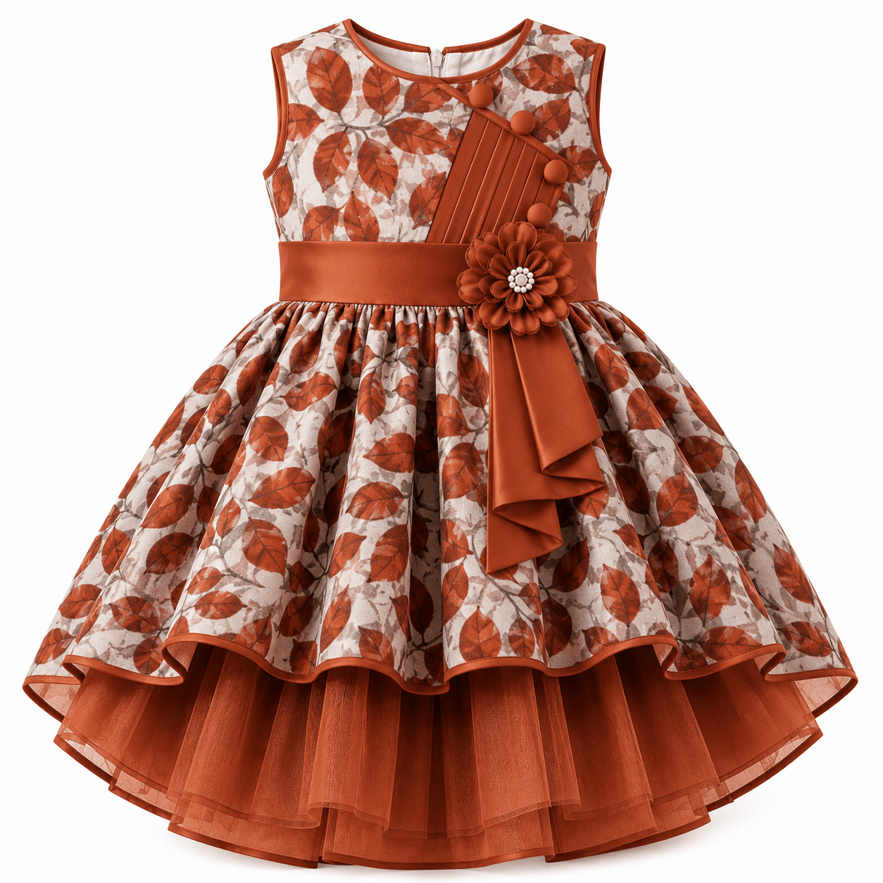 Autumn floral girls' party dress