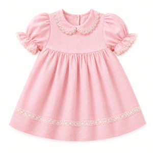 Baby Girl dress with collar and puff sleeves