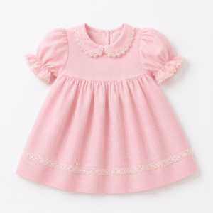 Baby Girl dress with collar and puff sleeves