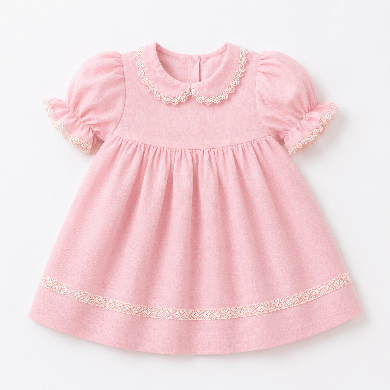 Baby Girl dress with collar and puff sleeves