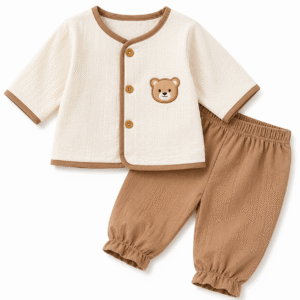 Baby Outfit with Bear Patch - Kids Clothes Online - MGOIS