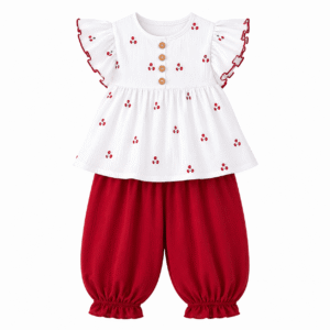Cherry print outfit with red Pajama