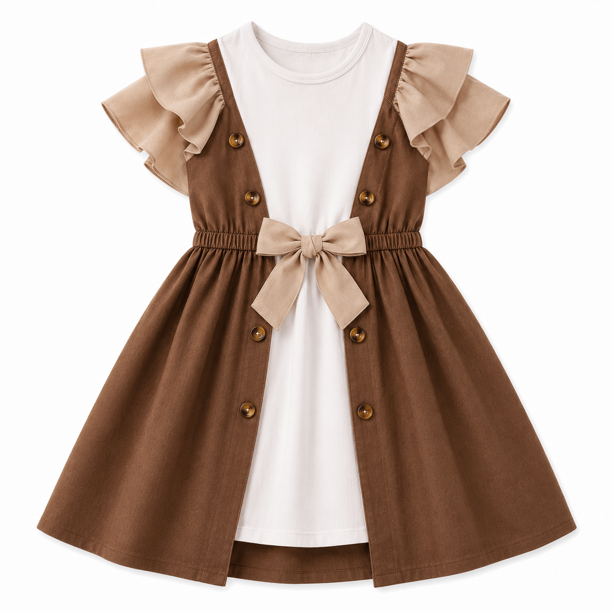 Children's layered dress with ruffles