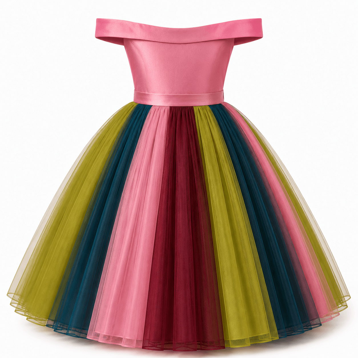 Colorful girl's ballgown dress