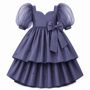 Double Layer Frock with Queen Anne Neckline