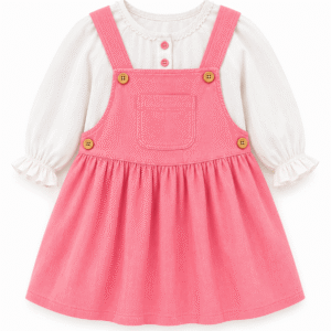 Dungaree Dress with Separate Inner - Raglan Sleeve