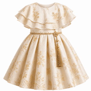 Elegant ivory dress with gold accents