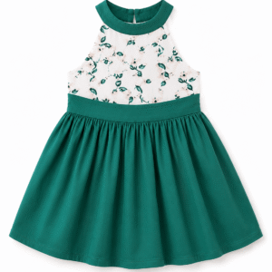 Frock Back Bow with Halter High-Neck