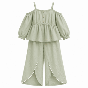 Green Cold-Shoulder Outfit