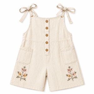 Kid's Romper with floral embroidery