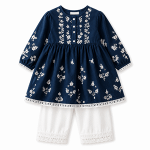 Navy and white floral Frock