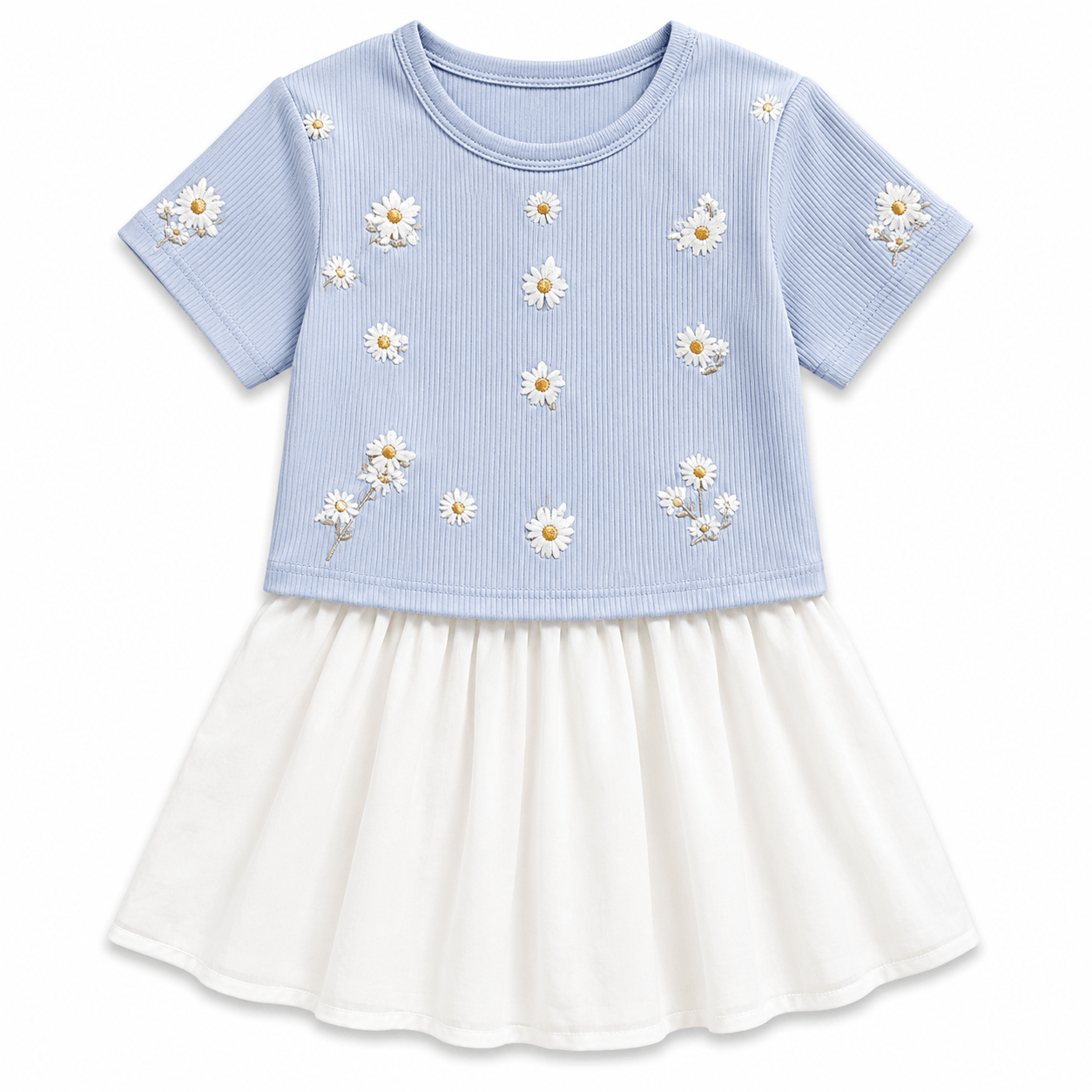 Pastel Blue Daisy Dress