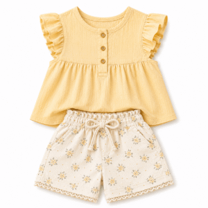 Pastel yellow summer outfit set