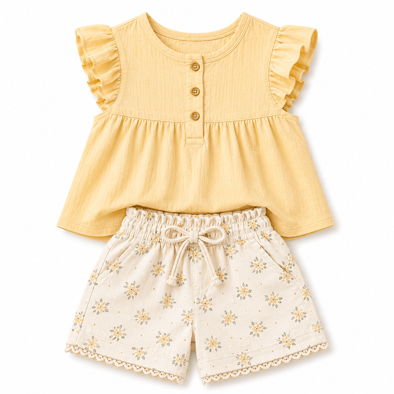 Pastel yellow summer outfit set