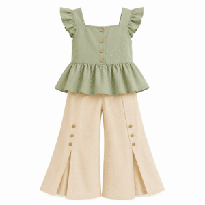 Peplum Top and Wide-Leg Pants