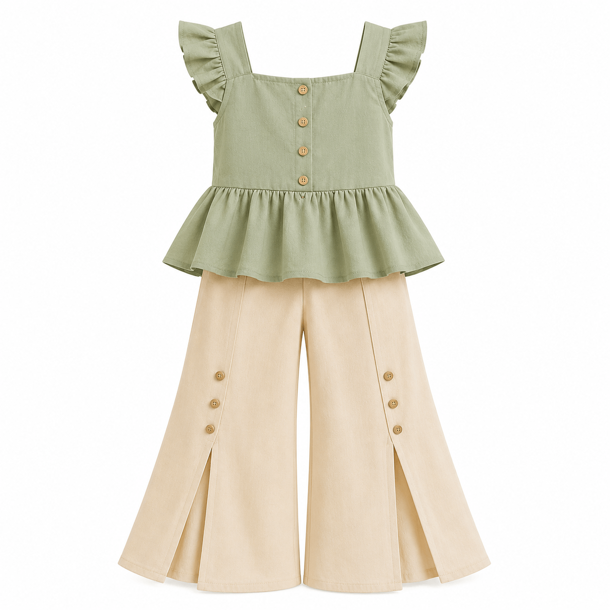 Peplum Top and Wide-Leg Pants