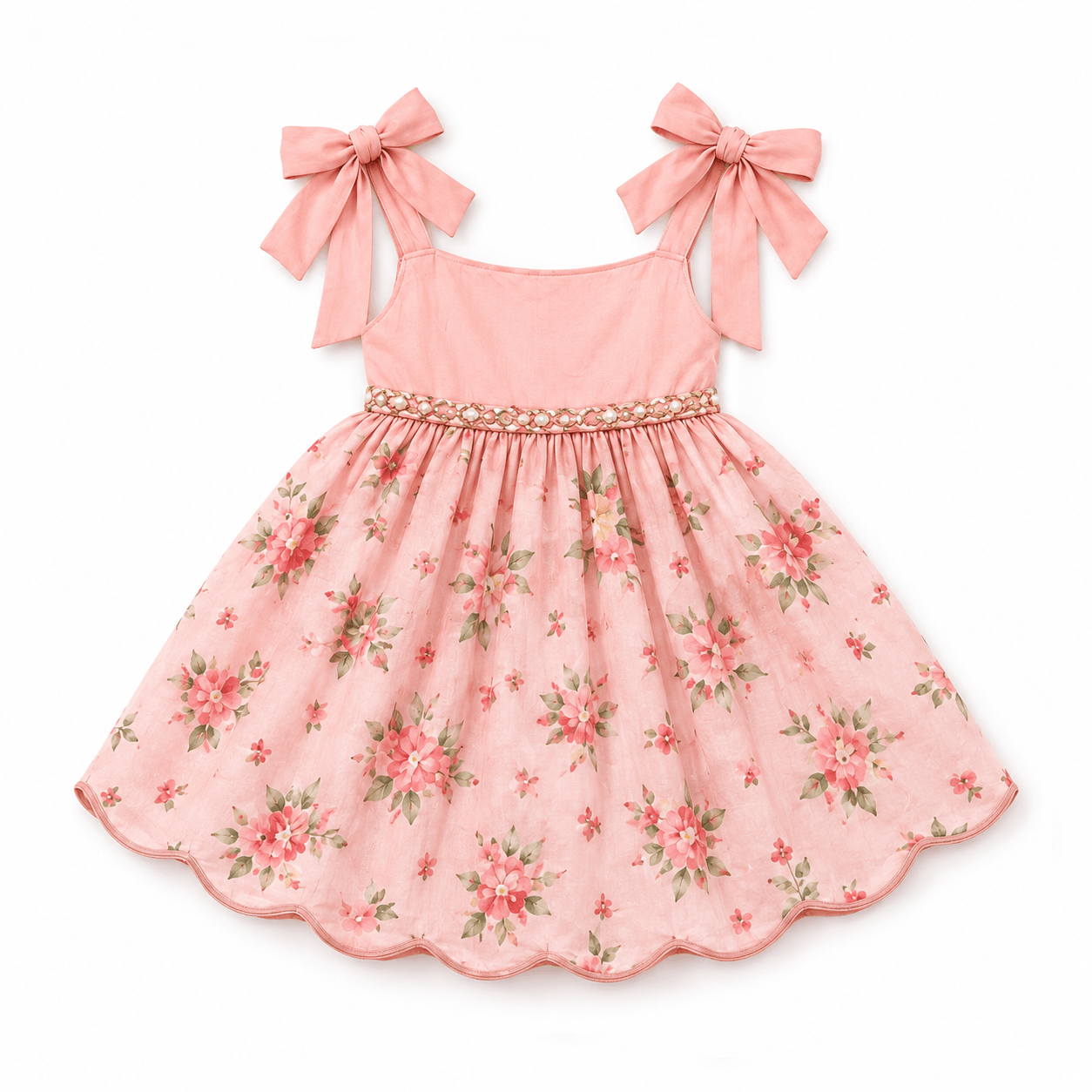 Pink floral girls' sundress