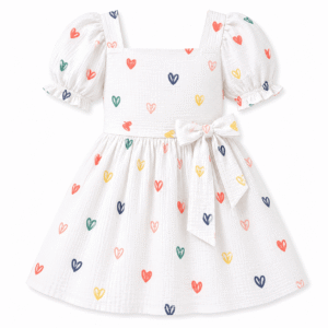 Playful heart-patterned dress