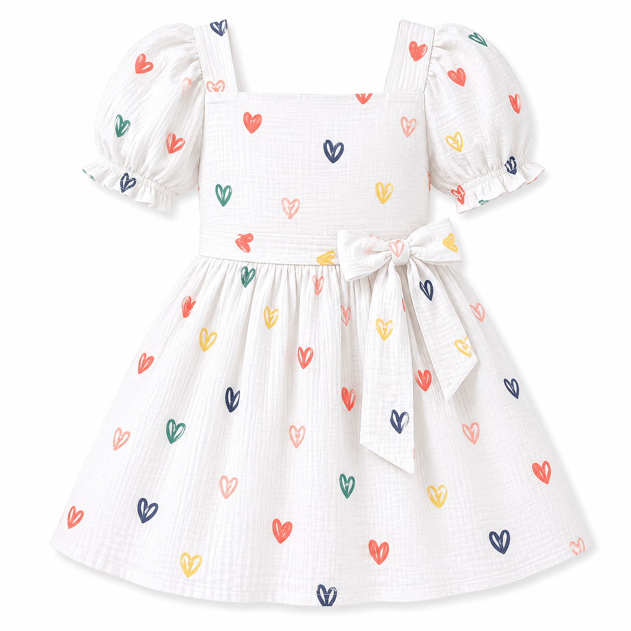 Playful heart-patterned dress