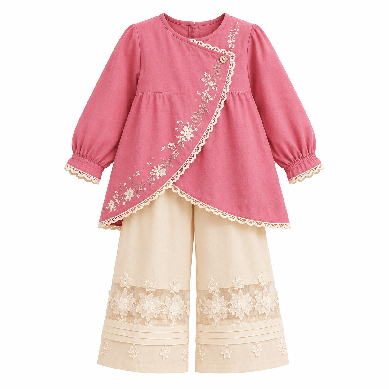 Rose Lace Tunic and Palazzo Set