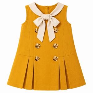 Sailor-inspired sleeveless goldenrod dress
