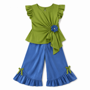 Short sleeves with Wide-Leg Trousers