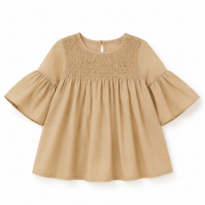 Smocked Top with Bell Sleeves
