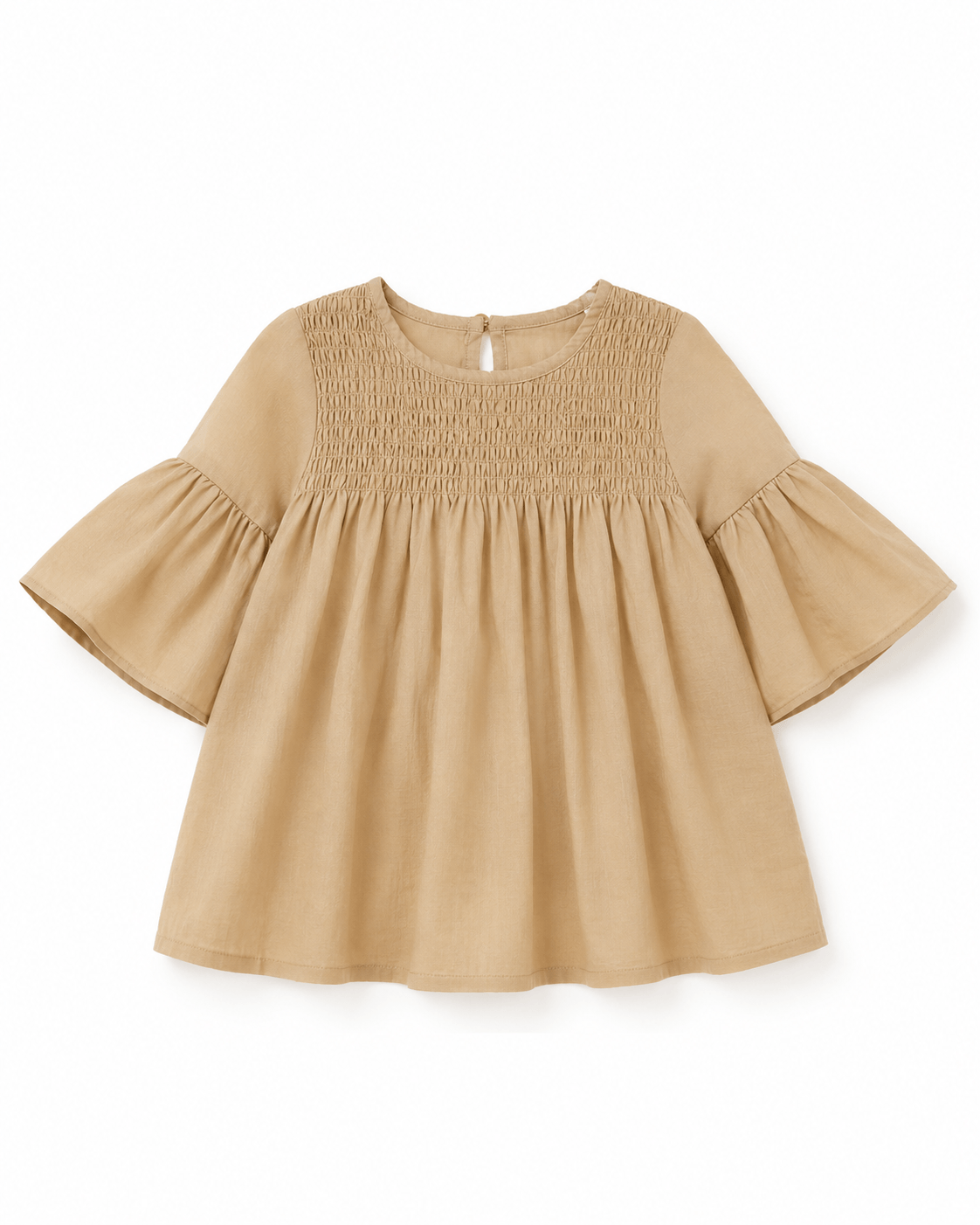 Smocked Top with Bell Sleeves
