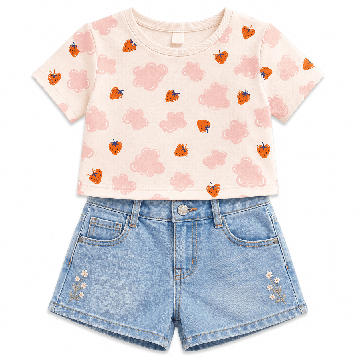 Strawberry Cloud Baby Outfit