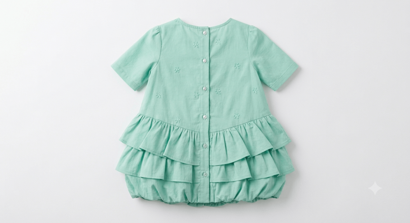 Tiered ruffle New born baby dress