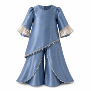 Blue Satin Tunic and Palazzo