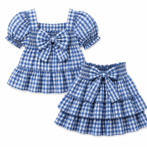 Blue gingham checks skirt