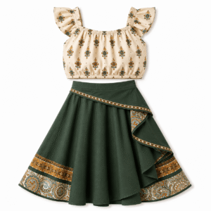 Bohemian Ruffle Top and Wrap Skirt Set