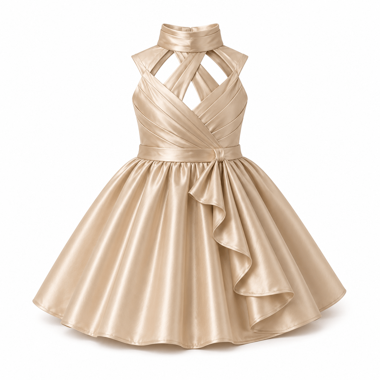 Champagne Satin Child’s Party Dress