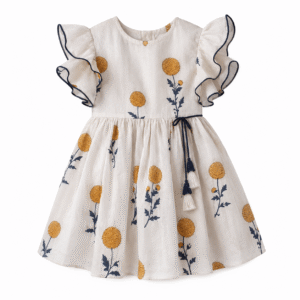 Floral Flutter-Sleeve Dress