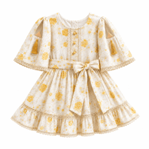 Floral Lace Bell-Sleeve Toddler Dress