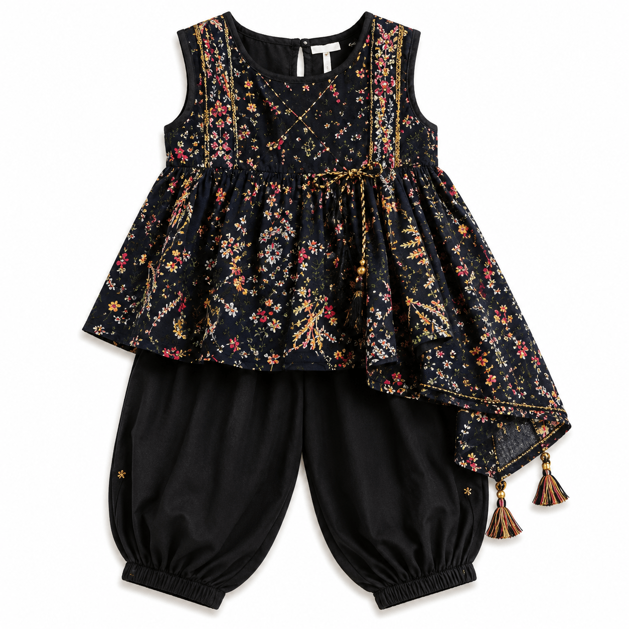 Floral Tassel Kids’ Outfit Set