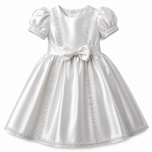 Ivory Satin Flower Girl Dress