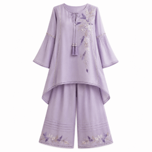 Lavender Embroidered Palazzo Ensemble
