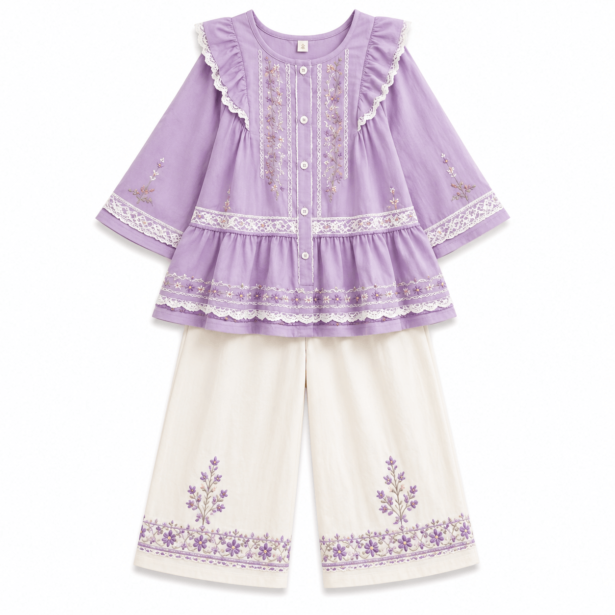 Lavender Lace Floral Outfit