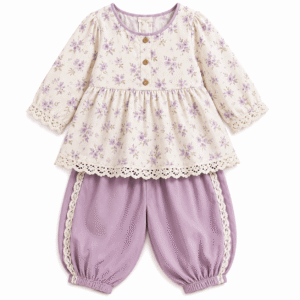 Lilac Floral Baby Outfit