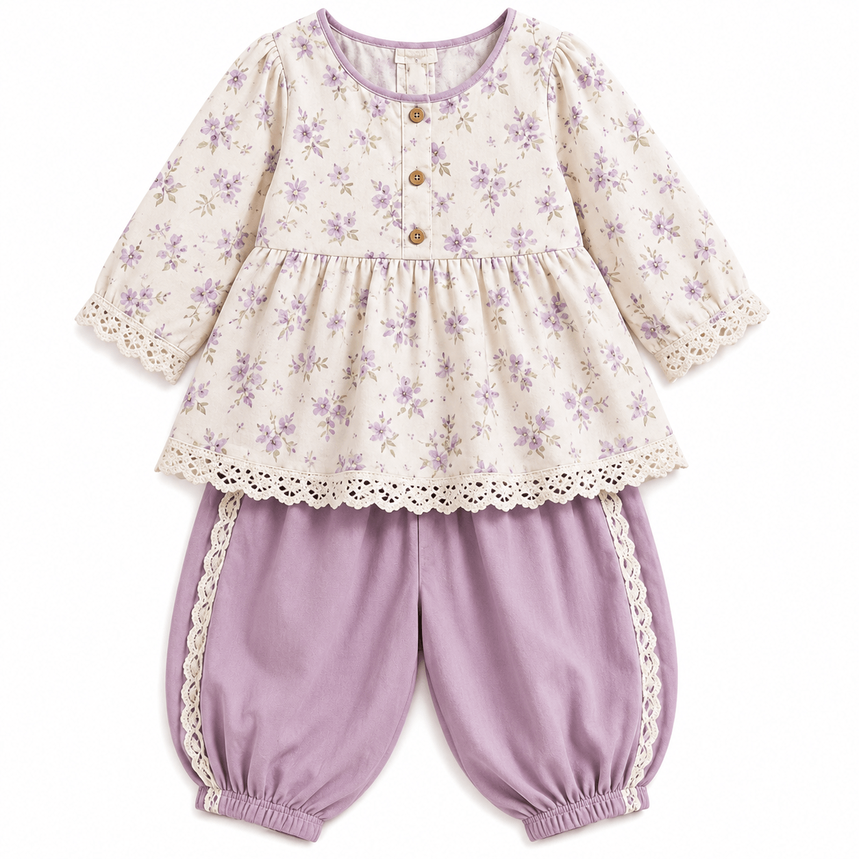 Lilac Floral Baby Outfit