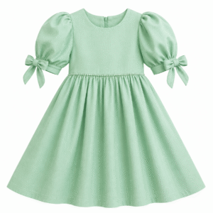 Mint Green Puff-Sleeve Dress