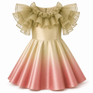 Ombré Rose Ruffle Party Dress