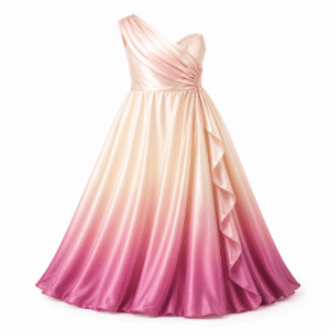 One-Shoulder Pink Ombre Gown